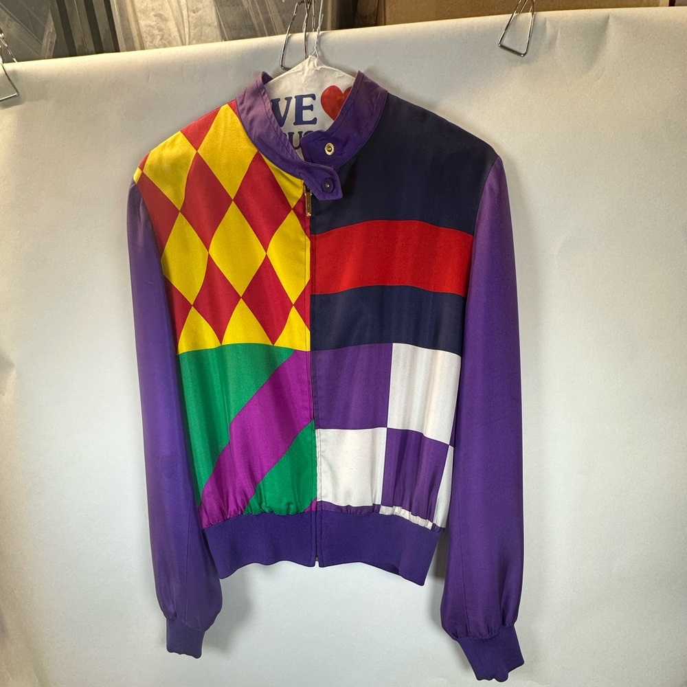 Polo Ralph Lauren Black Label Collection Esquestrian Racing silk bomber jacket